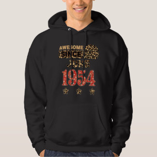 Awesome Since June 1954 Leopard Birthday June 1954 Hoodie