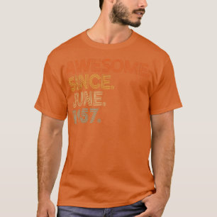 Awesome Since June 1957 Vintage 65th Birthday T-Sh T-Shirt