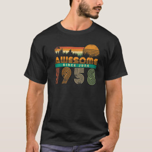 Awesome Since June 1958 Birthday  For Men Women Vi T-Shirt