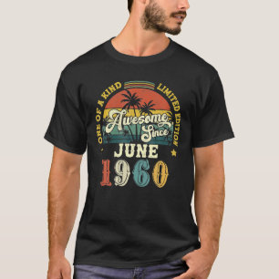 Awesome Since June 1960 Vintage 62nd Birthday T-Shirt