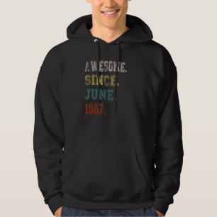 Awesome Since June 1987 35 Years Old 35th Birthday Hoodie