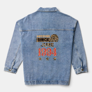 Awesome Since June 1994 Leopard Birthday June 1994 Denim Jacket