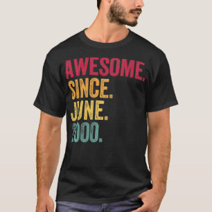 Awesome Since June 2000 22nd Birthday Gift 22 Year T-Shirt
