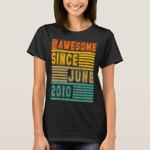 Awesome Since June 2010 Vintage 12th Men And Women T-Shirt