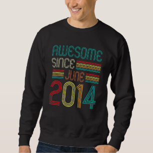 Awesome Since June 2014 8 Years Old 8th Birthday V Sweatshirt