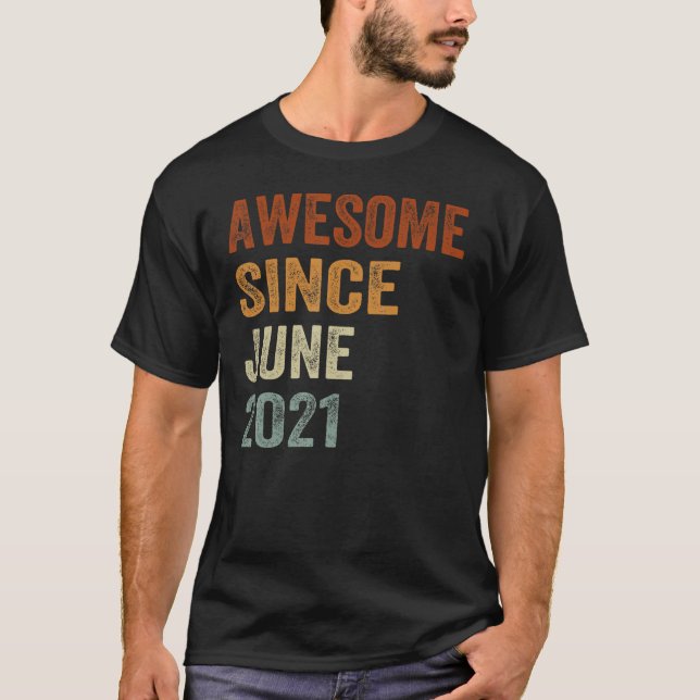 Awesome Since June 2021 2nd Kids and Toddlers Birt T-Shirt (Front)