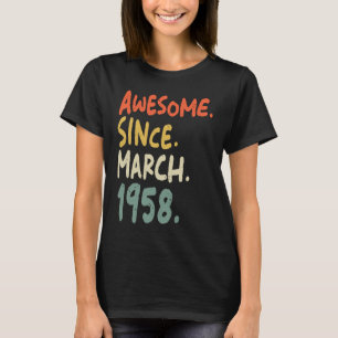 Awesome Since March 1958 Vintage Colours 64th Bir T-Shirt