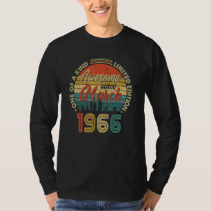 Awesome Since March 1966 Vintage 56th Birthday T-Shirt