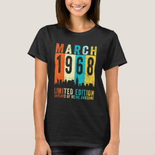 Awesome Since March 1968 54th Birthday Vintage Ret T-Shirt