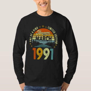 Awesome Since March 1991 Vintage 31th Birthday T-Shirt
