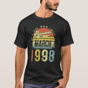 Awesome Since March 1998 Vintage 24th Birthday For T-Shirt