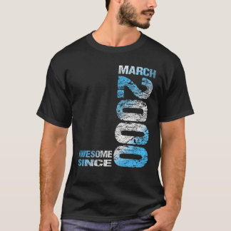 Awesome since March 2000 23th Birthday Born 2000   T-Shirt
