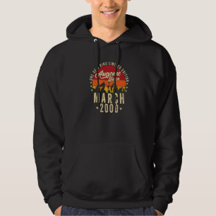 Awesome Since March 2000 Vintage 22nd Birthday Hoodie