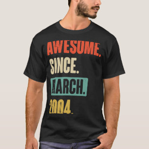 Awesome Since March 2004 Birthday 19th Decoration T-Shirt