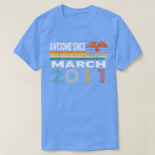 Awesome Since March 2011 T-Shirt (Design Front)