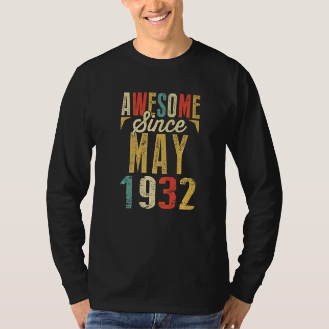 Awesome Since May 1932 Birthday T-Shirt (Front)