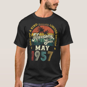 Awesome Since May 1957 Vintage 65th Birthday T-Shirt
