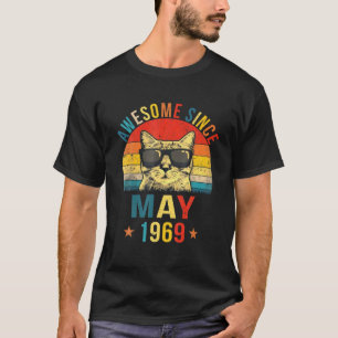 Awesome Since May 1969 53Rd Birthday Gift Cat Love T-Shirt