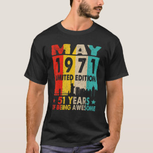 Awesome Since May 1971 51st Birthday Vintage Retro T-Shirt