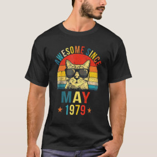 Awesome Since May 1979 43rd Birthday  Cat T-Shirt