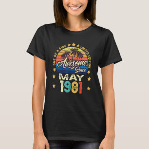Awesome Since May 1981 Vintage 41st Birthday T-Shirt