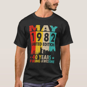 Awesome Since May 1982 40th Birthday Vintage Retro T-Shirt