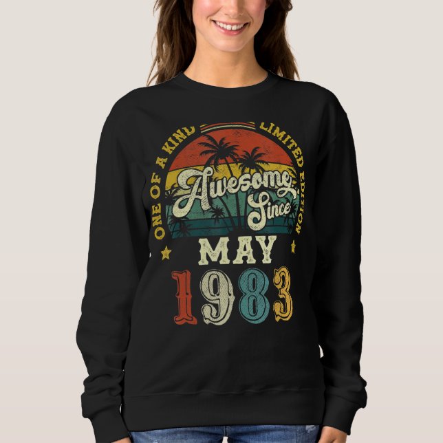 Awesome Since May 1983 Vintage 39th Birthday Sweatshirt (Front)