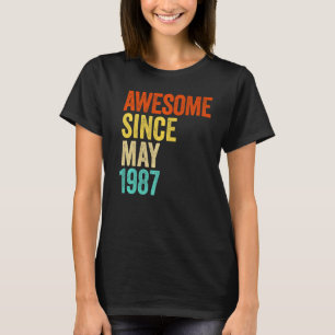 Awesome Since May 1987 Vintage 35th Men And Women T-Shirt