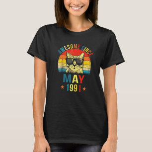 Awesome Since May 1991 31st Birthday Cat T-Shirt