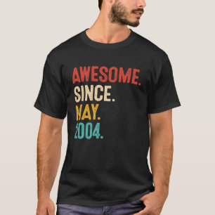 Awesome Since May 2004 19th Birthday Retro 19 Year T-Shirt