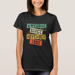 Awesome Since November 1950 71th Birthday Retro T-Shirt