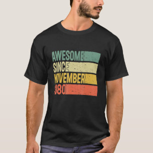 Awesome Since November 1980 42 Years Old Gifts 42n T-Shirt