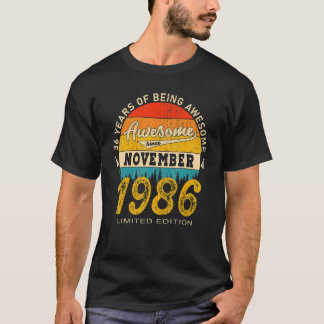Awesome Since November 1986 36 Years Old 36th Birt T-Shirt