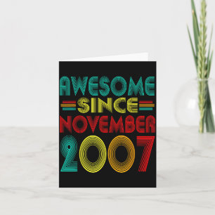 Awesome Since November 2007 Years 18th Bday Funny  Card