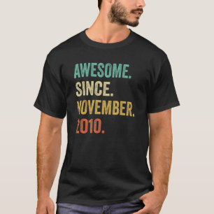 Awesome Since November 2010 12 Year Old 12th Birth T-Shirt