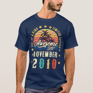 Awesome Since November 2010 Vintage 12th Birthday T-Shirt