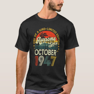 Awesome Since October 1947 75 Years Old 75th Birth T-Shirt