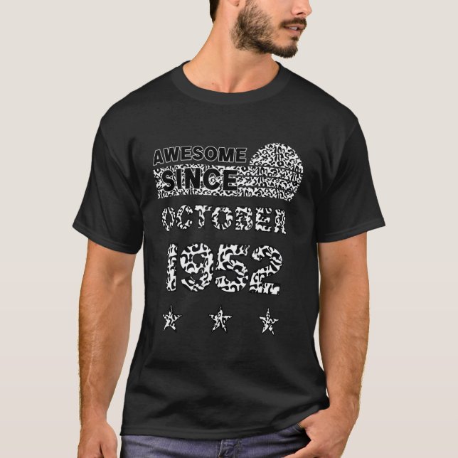 Awesome since October 1952 Leopard 1952 October T-Shirt (Front)