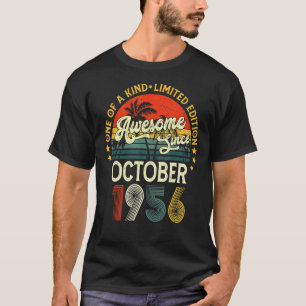 Awesome Since October 1956 66 Years Old 66th Birth T-Shirt