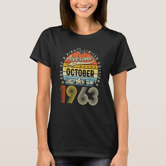 Awesome Since October 1963 60 Years Old T-Shirt (Front)