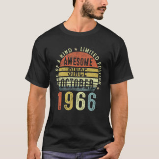 Awesome Since October 1966 56 Years Old 56th Birth T-Shirt
