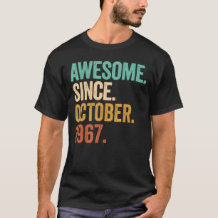 Awesome Since October 1967 55 Years Old 55th Birth T-Shirt