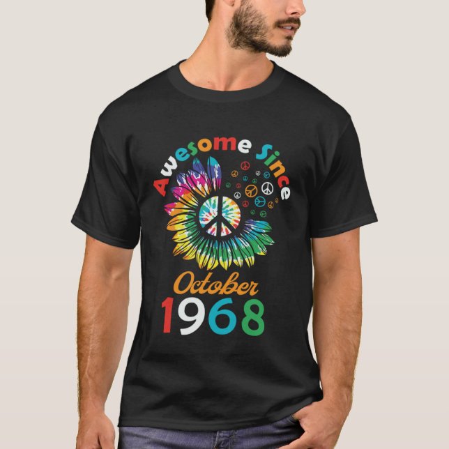Awesome Since October 1968 is a Funny Quote T-Shirt (Front)
