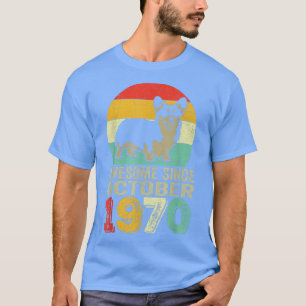 Awesome Since October 1970 52nd Birthday Gifts Dog T-Shirt