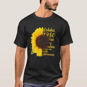 Awesome Since October 1980 - 41Th Birthday Flower T-Shirt