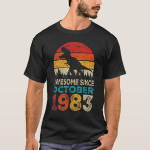 Awesome Since October 1983 39th Birthday Boy Dinos T-Shirt