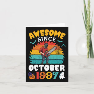 Awesome Since October 1997 Halloween Birthday 28 Y Card