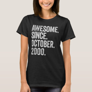 Awesome Since October 2000 22nd Birthday 22 Years T-Shirt