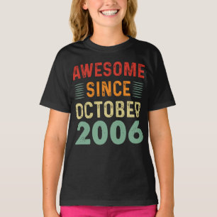 Awesome Since October 2006 Vintage Birthday T-Shirt