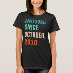 Awesome Since October 2010 12th Birthday 12 Years T-Shirt